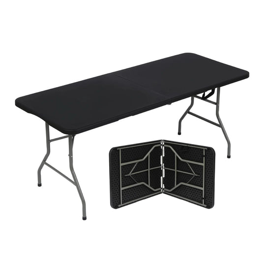 Mesa Plegable Plástica Negra 180 cm