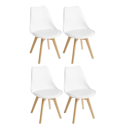 Kit de 4 sillas Madrid Blancas Acolchadas