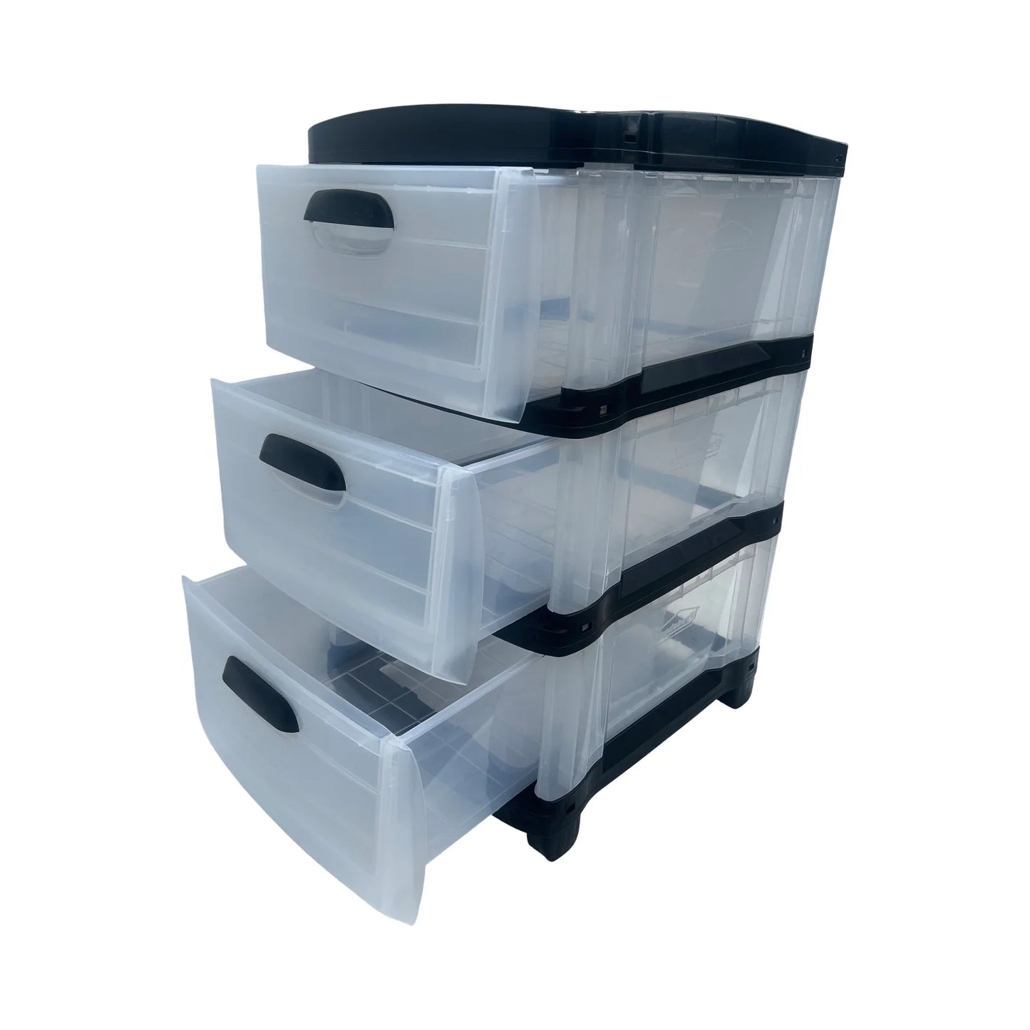 Cajonera Plástica Transparente de 3 Gavetas