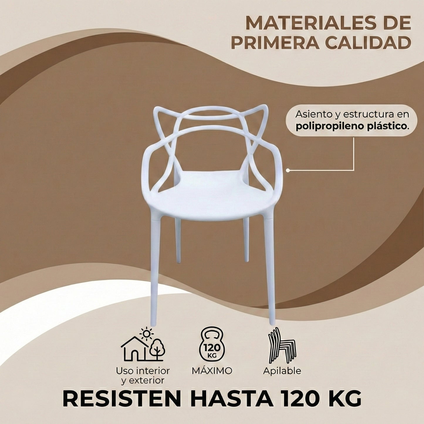 Kit de 4 sillas Sidney Blancas