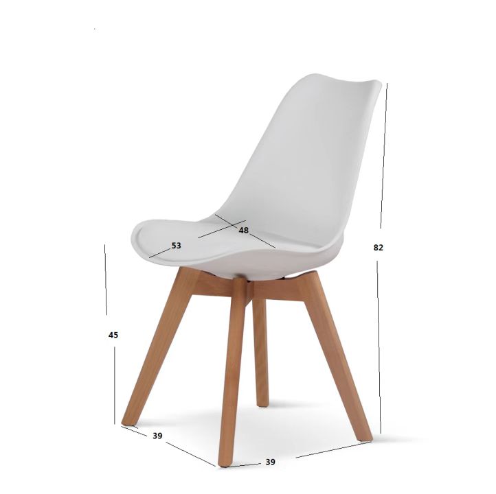 Kit de 4 sillas Madrid Blancas Acolchadas